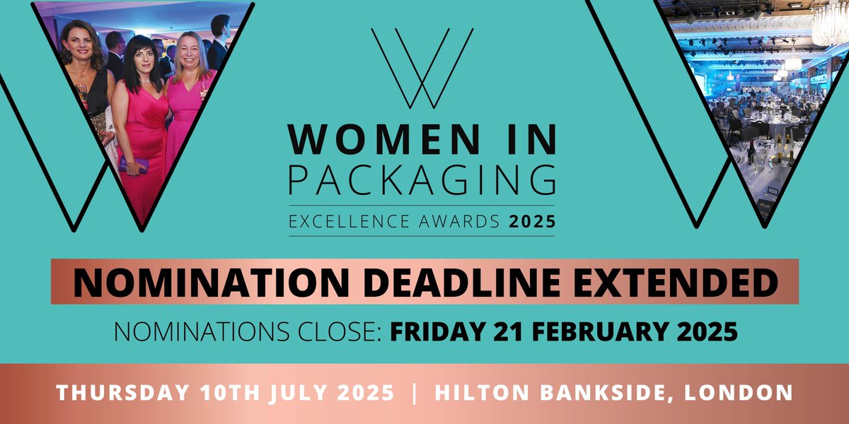 PackNews's tweet image. Deadline Extended!

The Women in Packaging Excellence Awards nomination deadline is now 21 February 2025 🎉

Share the love &amp;amp; celebrate outstanding women in the #UKpackaging industry! 20+ categories across all roles. 

Nominate today 👉 bit.ly/3WA3LiR

#WomenInPackaging