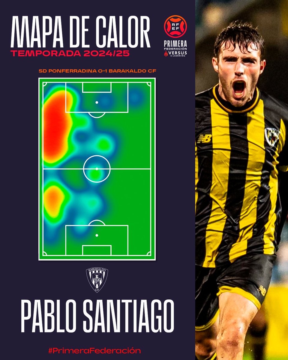 ⚡️ La banda izquierda es suya.

👑 <a href="/Pablo_saantiago/">Pablo Santiago</a> 👑

💛 <a href="/BarakaldoCF/">Barakaldo C.F.</a> 🖤 

#PrimeraFederación | #VersusELearning