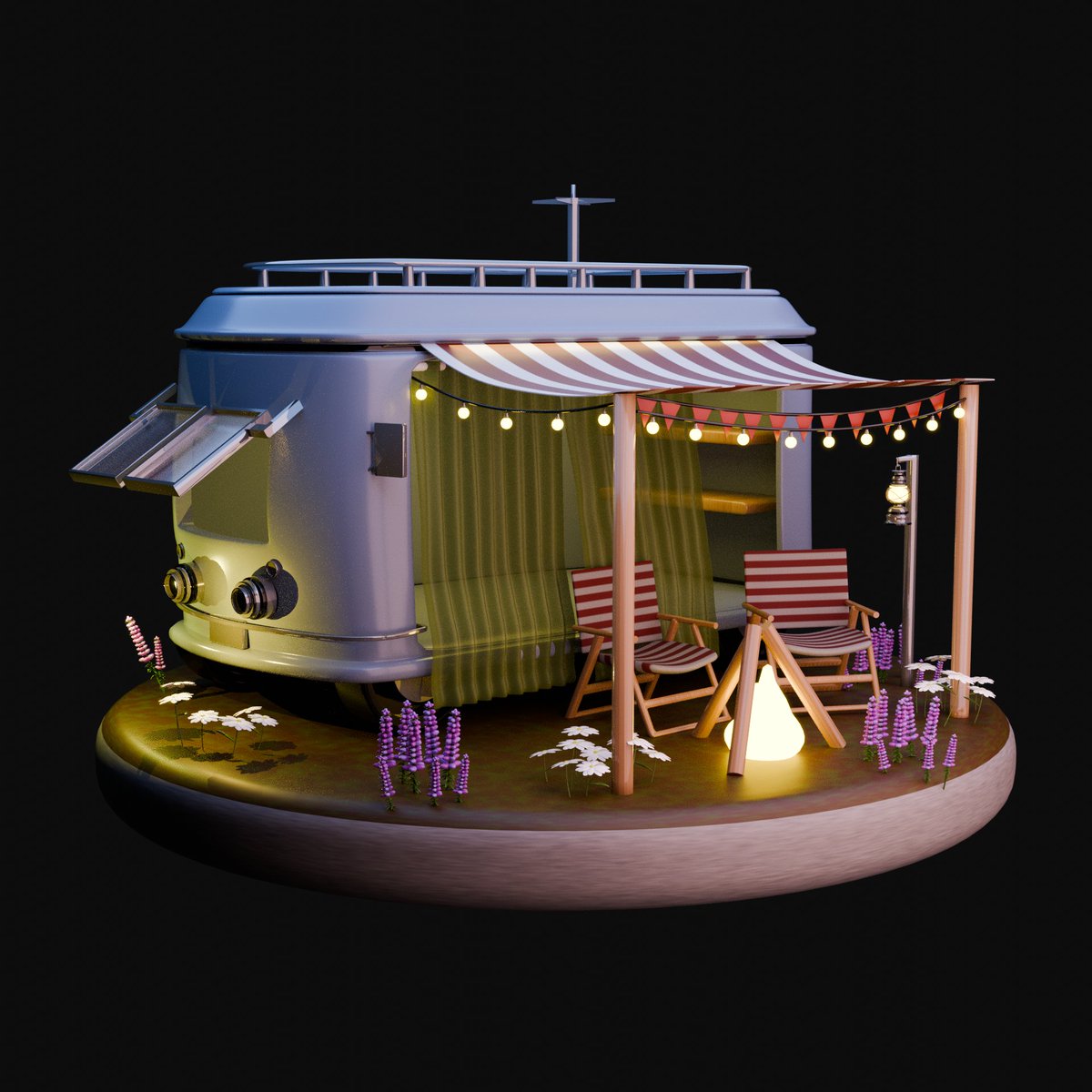 _catee_pillar_'s tweet photo. Not me making a lil camper because I can’t actually go on a trip rn. And yes ik it’s empty inside. Turns out my imaginary budget wasn’t enough for the interior  ;-; 
#blender #b3d #isometricart #clayrender https://t.co/EwK3PcV78T