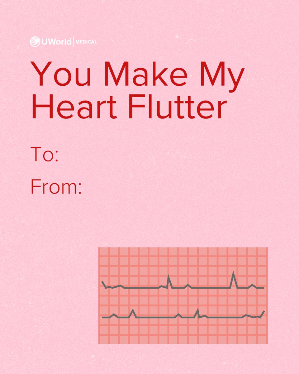 You’re so smart it takes our breath away (but not in a medical emergency kind of way). 😉🧠

Happy Valentine's Day from all of us at UWorld Medical! 🩺