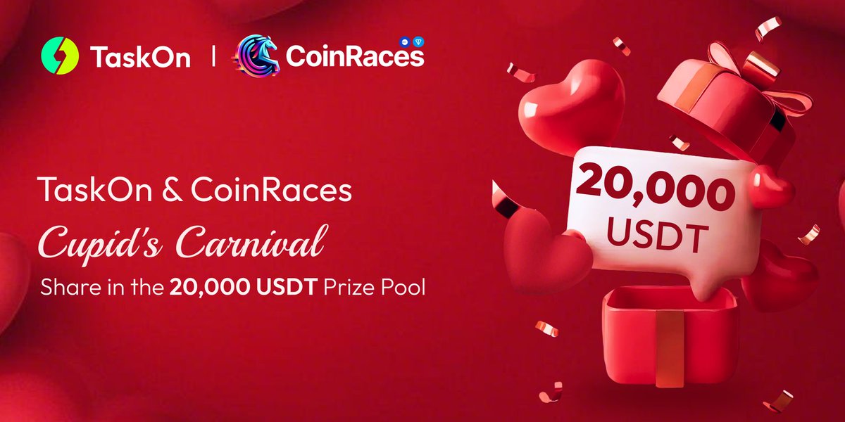 CoinRacesGame's tweet image. Get Ready for the Funtastic Cupid's Carnival!💘

@CoinRacesGame is beyond excited to be part of the Funtastic Cupid's Carnival on @taskonxyz ! 🥳 The countdown is on—join the fun, complete the tasks, and get your shot at winning fantastic prizes!🎁

🗓️Campaign Dates: 14th Feb –…