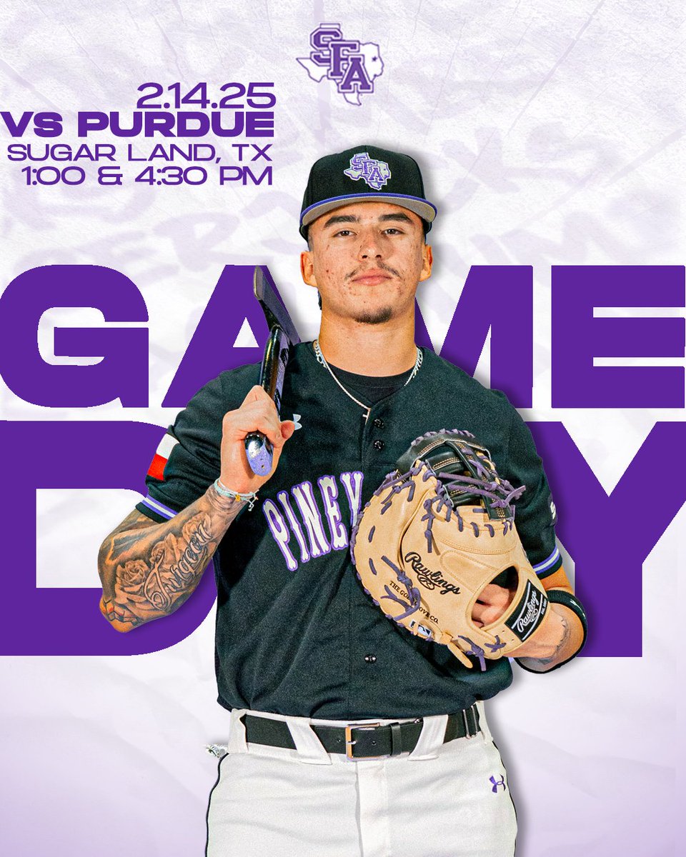 Happy Opening Day.

SFA Vs. Purdue
⏰ : 1:00/4:30 PM CST
📍 : Constellation Field
🎥 : None
📊 : tinyurl.com/25e8zwc3 x tinyurl.com/294meyoz
🎟️ : tinyurl.com/2d6ymn6l

#AxeEm