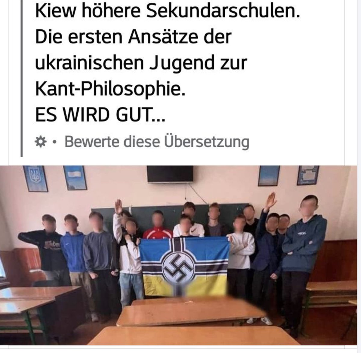 Und immer schön die Ukraineflagge ins Profil ihr Narren...🤣🤣🤣 die sind in ihren Schulen mehr rechts, als ihr denkt...Naja, damit tun sich ja so Dummgutmenschen eh etwas schwer....