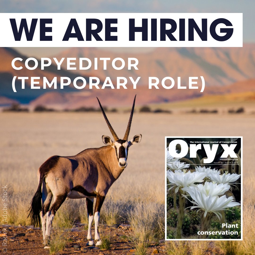 Do you have experience in copyediting and proofreading, preferably within academic publishing, and an interest in ecology and conservation? We are hiring a temporary copyeditor and would love to hear from you! 📝

📅Closing date: 23 February 2025

fauna-flora.org/about/career/c…