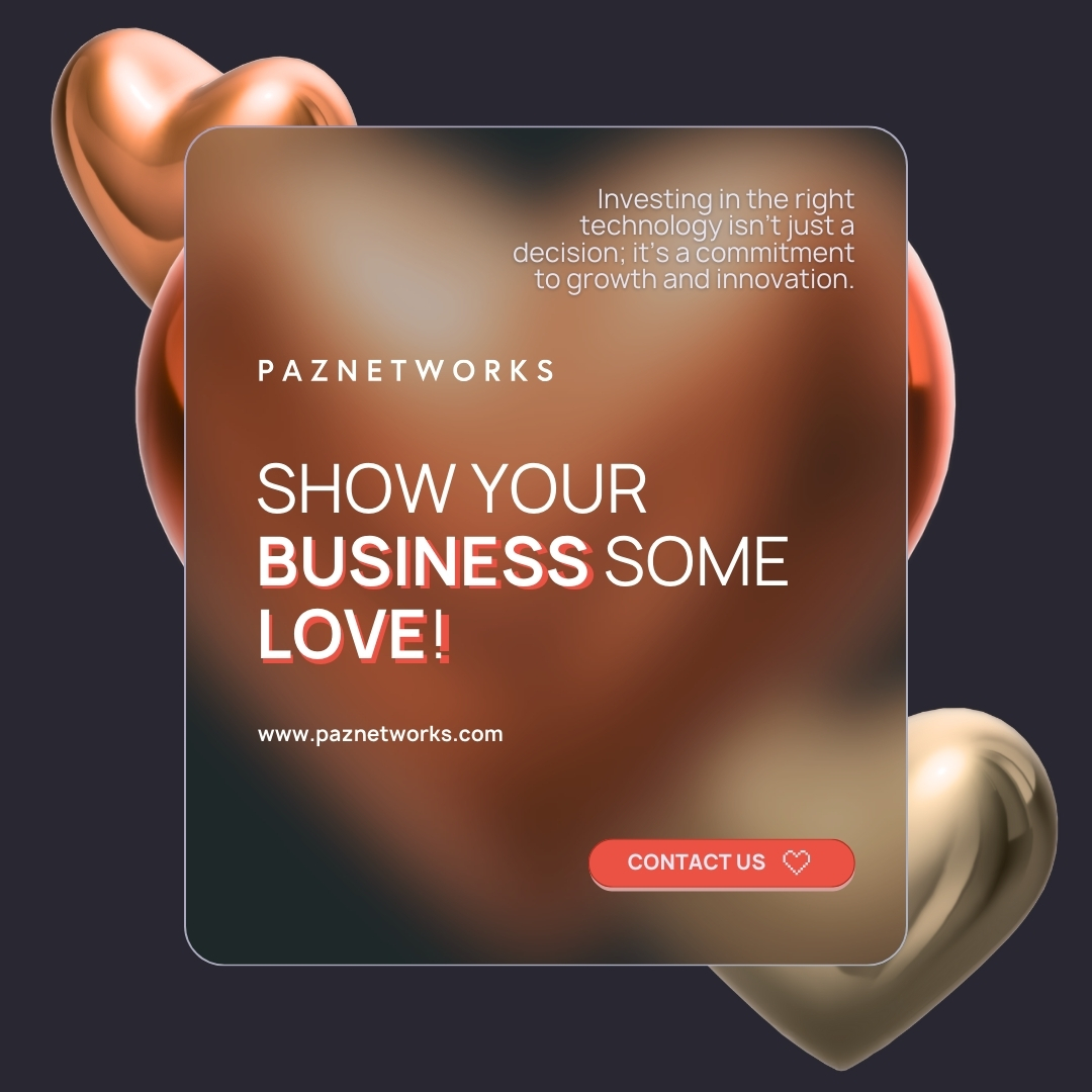 PazNetWorks's tweet photo. 💕 Show Your Business Some Love!
Investing in the right technology isn’t just a decision; it’s a commitment to growth and innovation.
🌟 Let’s create something you’ll love:  https://t.co/ljTA8IxCef 
#ValentinesDay #TechSolutions #PazNetworks https://t.co/7jerq12Ggu
