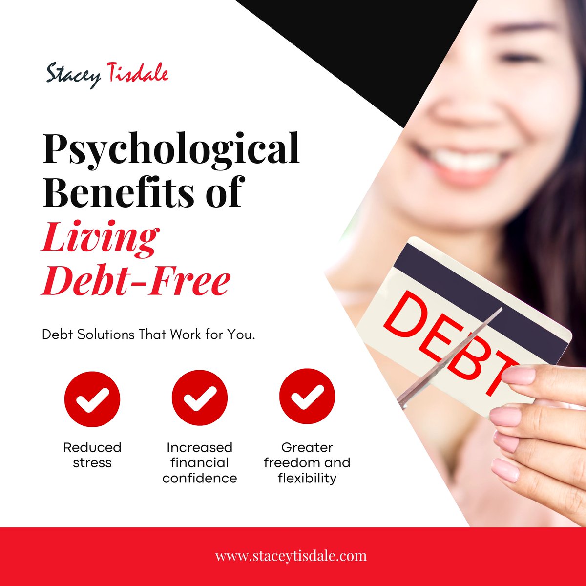 Imagine waking up with peace of mind, knowing your finances are in control. It’s possible when you live debt-free! 

What’s your biggest reason for wanting to become debt-free? Visit StaceyTisdale.com today and start your journey to financial freedom!

#StaceyTisdale #De...