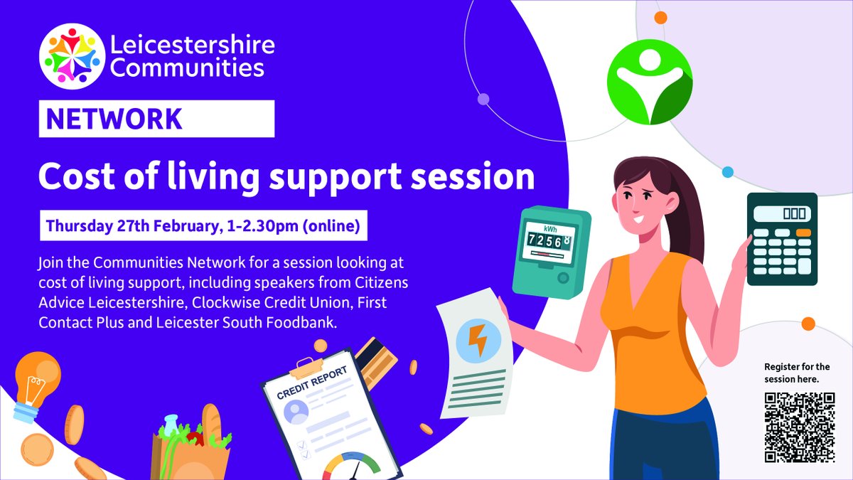 The Communities Network are hosting a session on Thursday 27 February, featuring a range of speakers and discussions, including from <a href="/CitizensAdvice/">CitizensAdvice</a>, <a href="/Clockwise_CU/">Clockwise Credit Union</a> and <a href="/FoodbankSouth/">Leicester South Foodbank</a>.
 
Register for the session here: orlo.uk/3sXiy