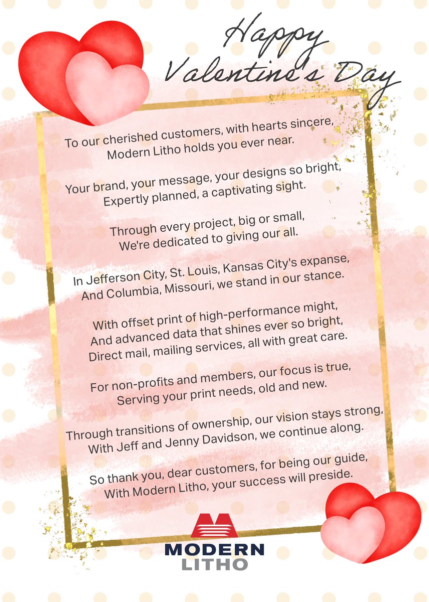 Happy Valentine's Day from the Modern Litho Team❣️
