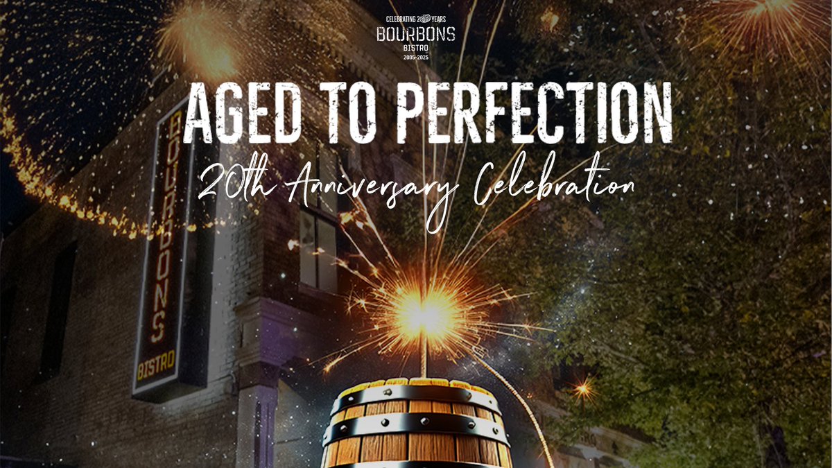 YOU'RE INVITED! Join #BourbonsBistro on March 27 to celebrate 20 years in business. Get all the details here: bourbonsbistro.com/upcoming-event…