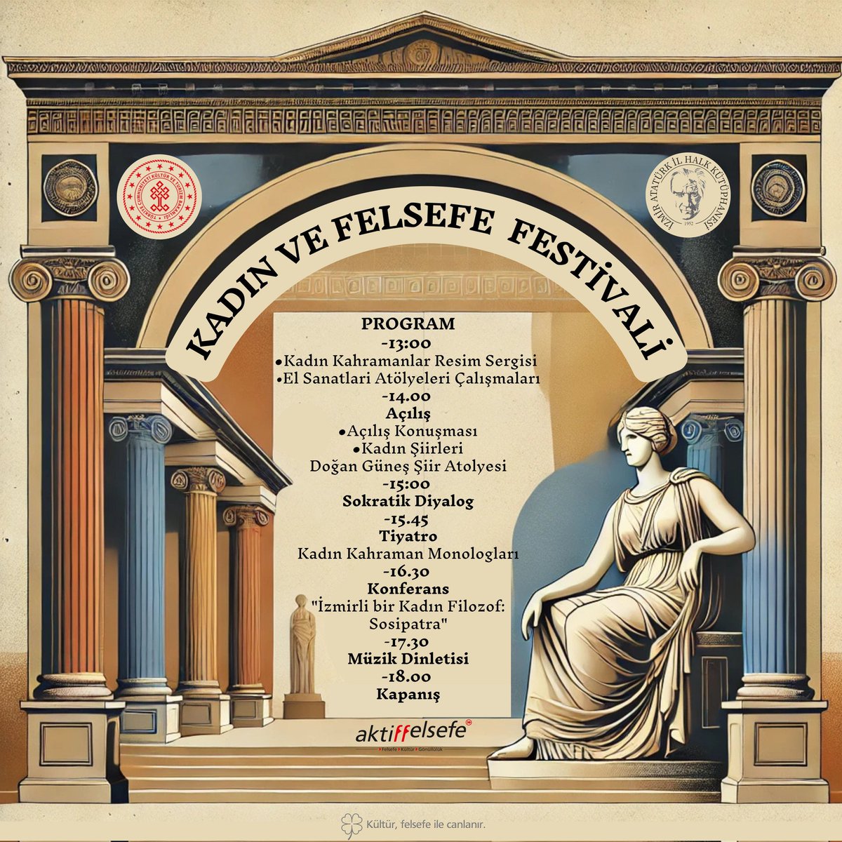 AktiffelsefeA's tweet photo. 8 Mart Kadın ve Felsefe Festivali'mize davetlisiniz 💫

#Aktiffelsefe #Felsefe #Sanat #Kültür #Kadın #8Mart #DünyaKadınlarGünü #KahramanKadınlar #FilozofKadınlar #İzmirEtkinlik https://t.co/sZ4QCZT2n3
