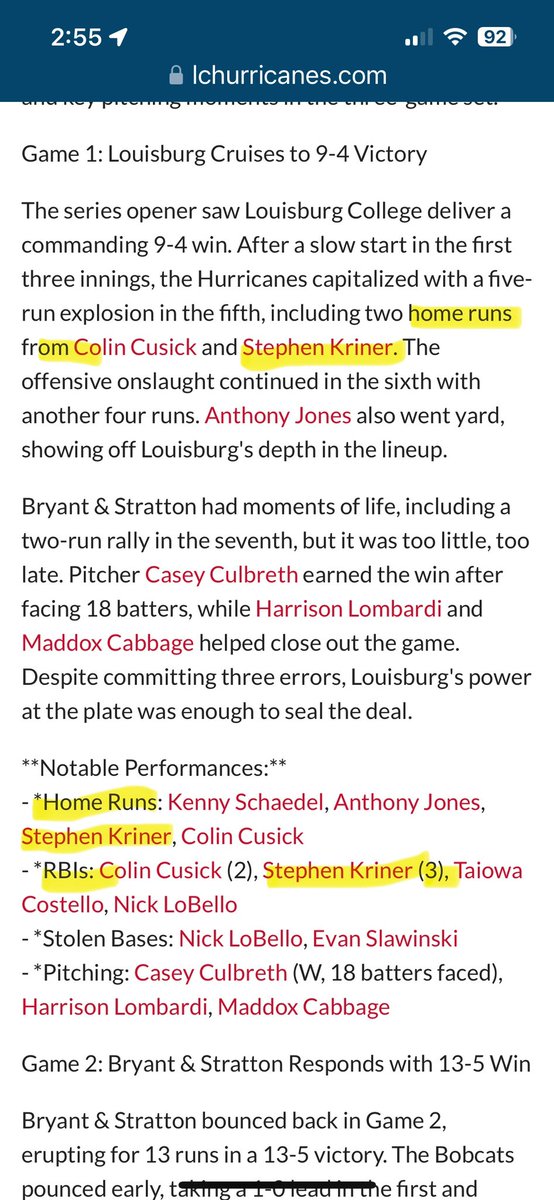 jessekriner's tweet photo. Great start to the season for @StephenKriner . On fire for the first two weeks. Let’s keep it going! https://t.co/fuTtvIaeYF