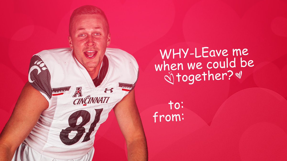 tylermacenko's tweet image. Good time to revisit our old @GoBearcatsFB Valentines Posts 😂