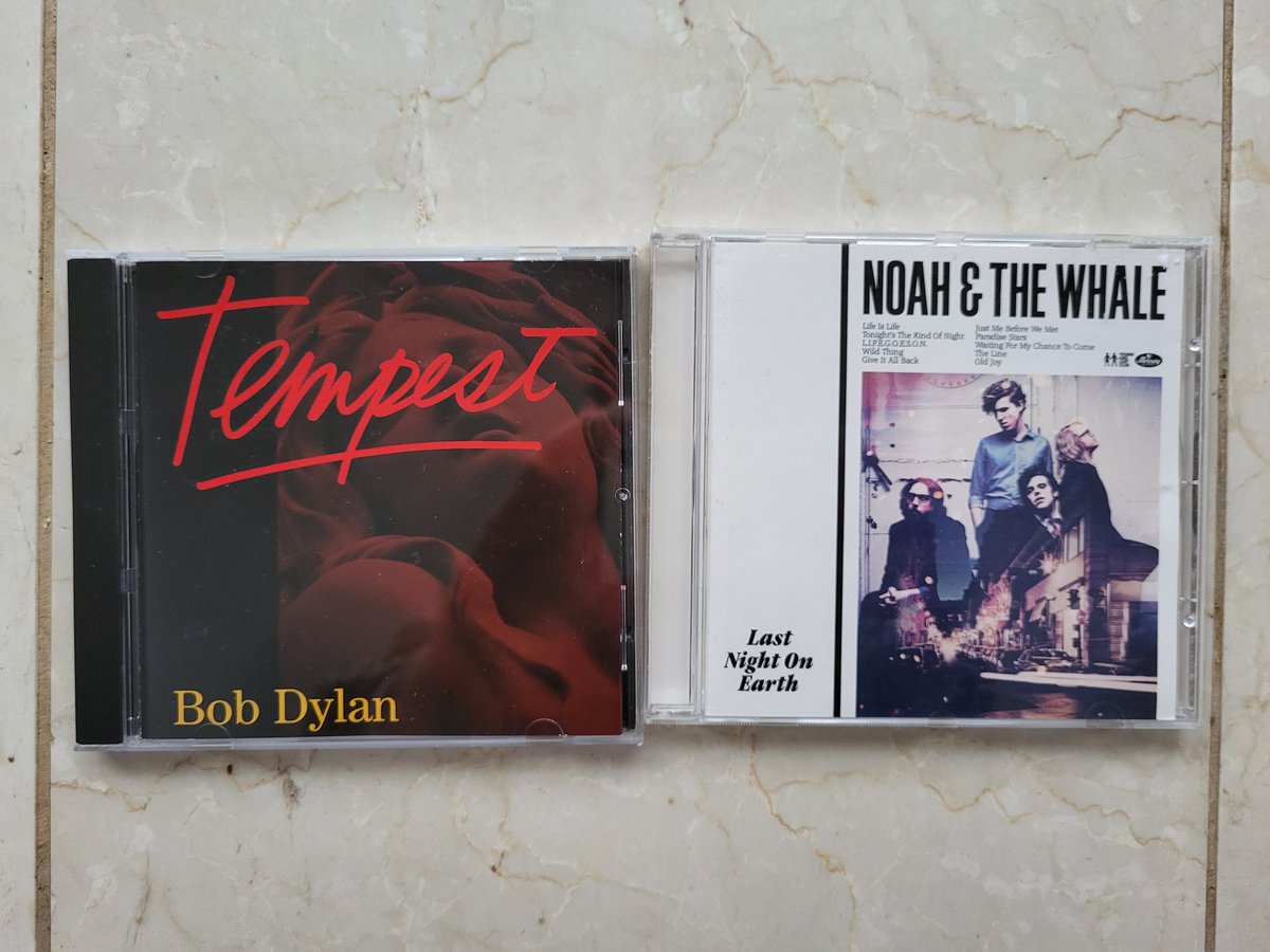 A couple of #chazza finds.
His Bobness,  haven't heard much of his later work.
Noah and the Whale , never investigated before. Any good? 
#charityshopCDs