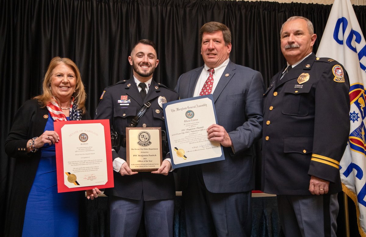 OCPDMDInfo's tweet photo. PFC Benjamin Panitch has been named the Ocean City Police Department Officer of the Year.  https://t.co/Q0GVZMTTzn https://t.co/HQaOLxntrz