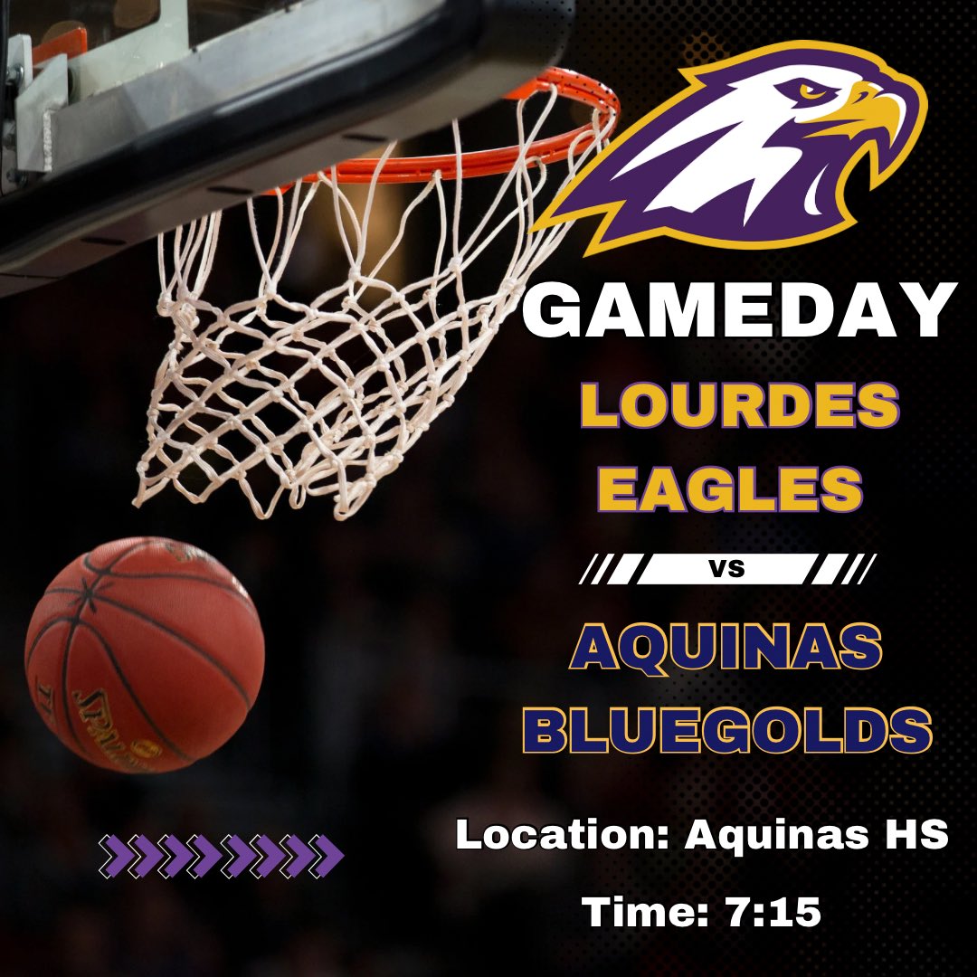 Lourdes Boys Basketball (@lhs_bbb) on Twitter photo 🚨 GAMEDAY 🚨
🏀 Lourdes Eagles (2-19) 🆚 Aquinas (WI) (13-2)
⏰ 5:45 (C) / 5:45 (JV) / 7:15 (V)
📍Aquinas High School
🖥️ Watch here
youtube.com/@lacrosseaquin…
🎟️ Tickets: gofan.co/app/school/WI1…
#LetsFly 🦅 🚨 GAMEDAY 🚨
🏀 Lourdes Eagles (2-19) 🆚 Aquinas (WI) (13-2)
⏰ 5:45 (C) / 5:45 (JV) / 7:15 (V)
📍Aquinas High School
🖥️ Watch here
youtube.com/@lacrosseaquin…
🎟️ Tickets: gofan.co/app/school/WI1…
#LetsFly 🦅
