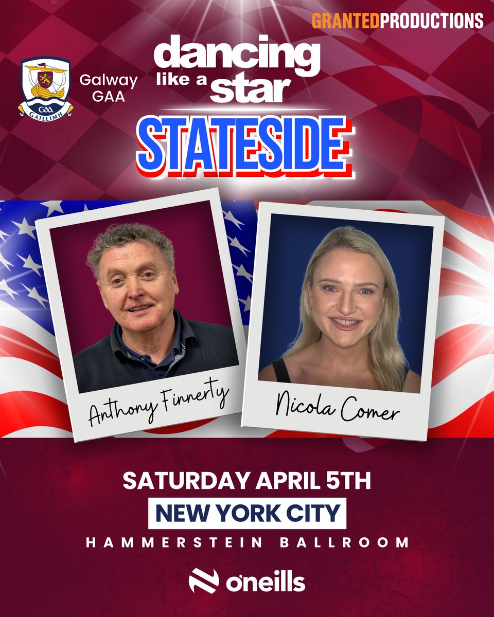 Introducing our first Galway couple taking part in Dancing Like a Star STATESIDE 💃🕺 🪩

Meet Anthony Finnerty &amp; Nicola Comer

💃🕺🍎If you want to support Anthony &amp; Nicola or see them perform live in the Hammerstein Ballroom in New York on April 5th, you can support them both