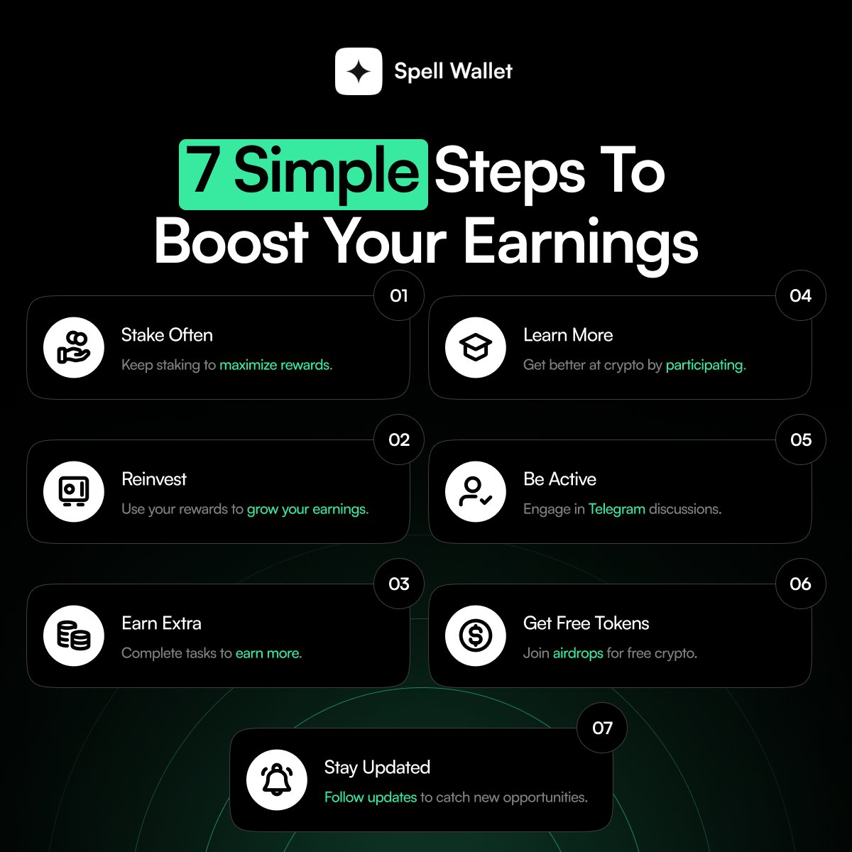 spell_club's tweet image. Pro Tips to MAXimize Your Earnings With The Spell Wallet!

Boosting your #CryptoRewards isn’t just about #staking — it’s about strategy.

💡 Smart moves = bigger gains

Choosing high-yield pools, reinvesting #profits, and staying updated on market #trends can make a huge…