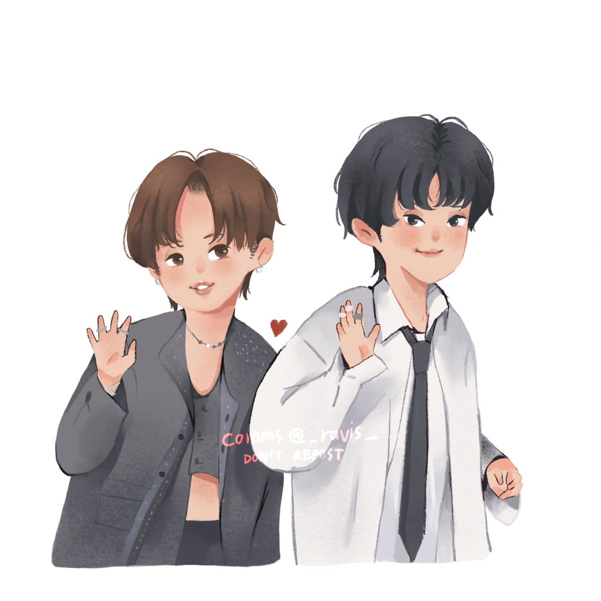 _ravis_'s tweet image. สวัสดีวาเลนไลน์ค่า มาอัพผลงาน คมช กับลายเส้นปัจจุบัน😊 🫶#คมชRAVIS