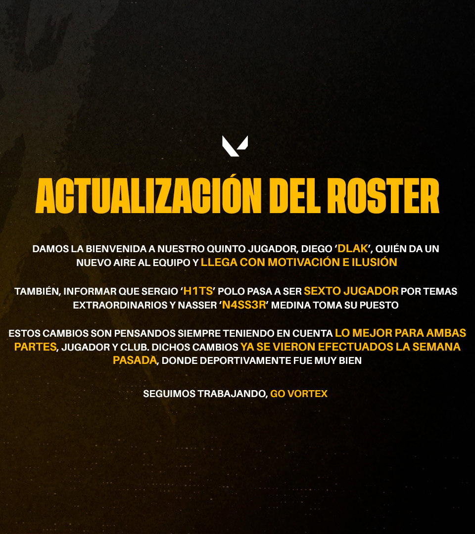 Bienvenido, <a href="/dlakkkk/">dlak</a> 💛

Actualización del Roster de Valorant