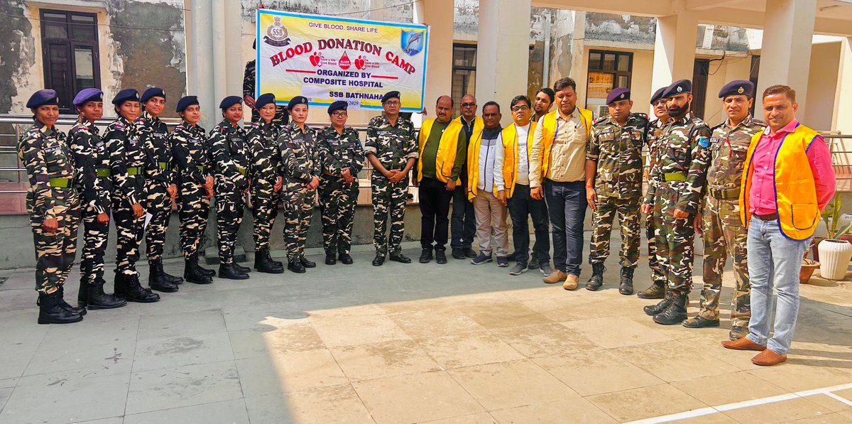 ChbSsb's tweet photo. Blood donation Camp held at CH SSB, Bathnaha on.14.02.25 on behalf of Pulwama attack Day to tribute all martyrs. https://t.co/vw0Wvupo8f