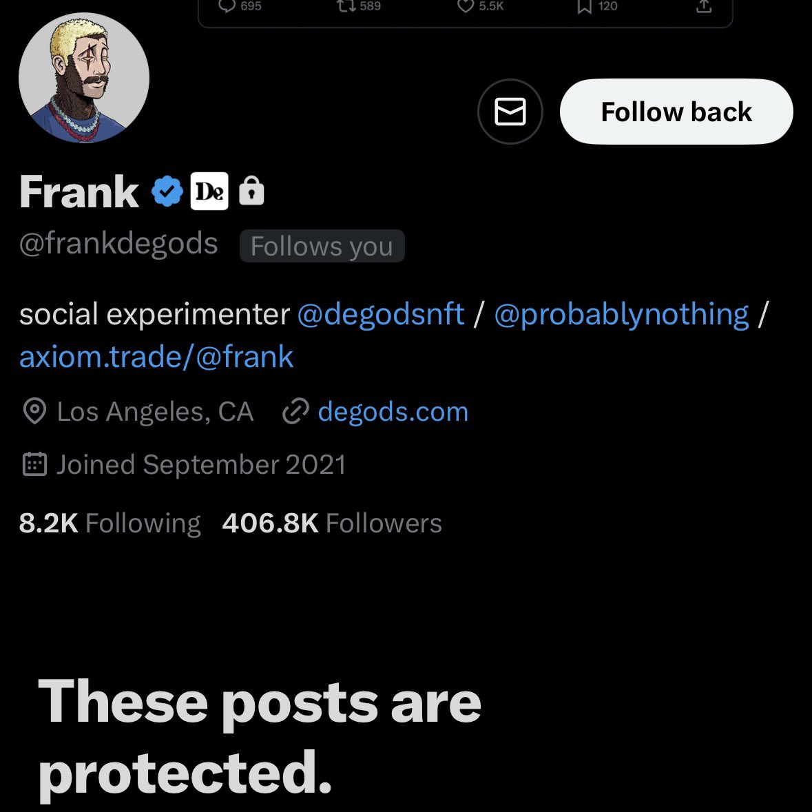 🚨BREAKING: Frank DeGods has suddenly privated his account amid growing speculation of an SEC investigation into alleged financial misconduct. Sources say multiple agencies are looking into his on-chain activity. Developing story.