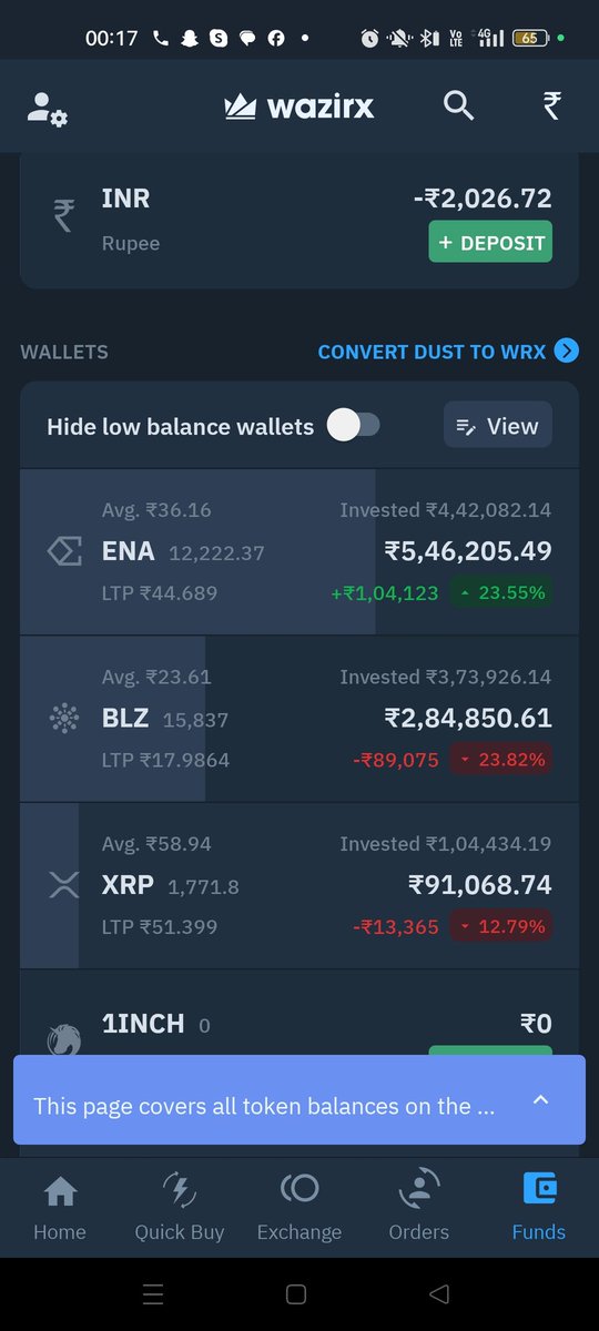 abhidubey00's tweet photo. @cryptoady @NischalShetty iski maa ka bhosda, behenchod jis tokens ki value nahi , wahi pel diya hai bhosdiwaale ne @WazirXIndia 
Second screenshot is my real portfolio value motherfucker @NischalShetty https://t.co/S7bHf6GLma