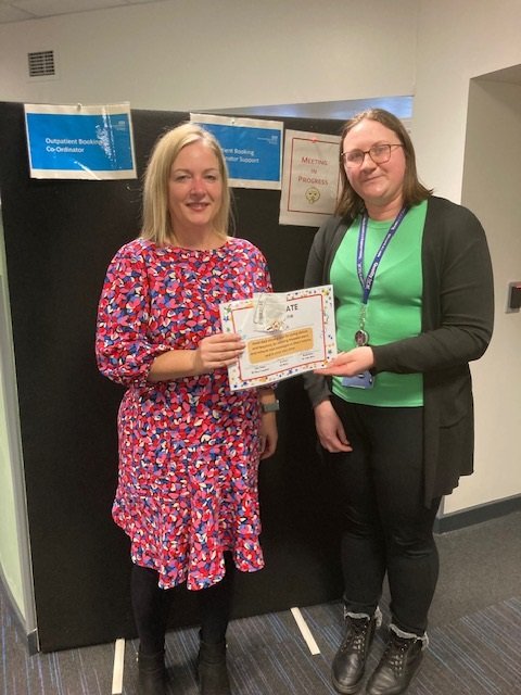 IPC star of the month for January 2025 is award to Teresa Ilyk in outpatients booking team. For sending out the measle warn and inform text messages and even done out of hours.