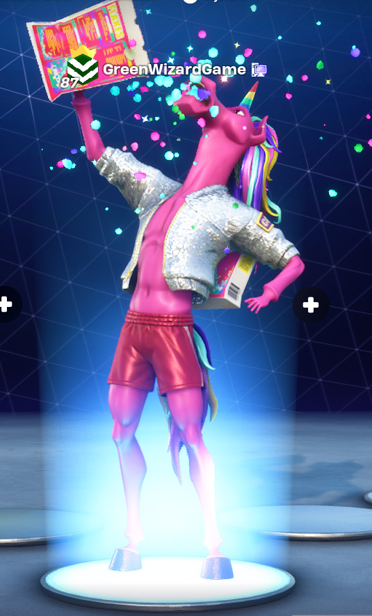 GreenWizardGame's tweet image. Started #ValentinesDay with a #Fortnite VR, while wearing my daughter's favorite skin. Everybody get some Unicorn Flakes! ♥️🦄♥️