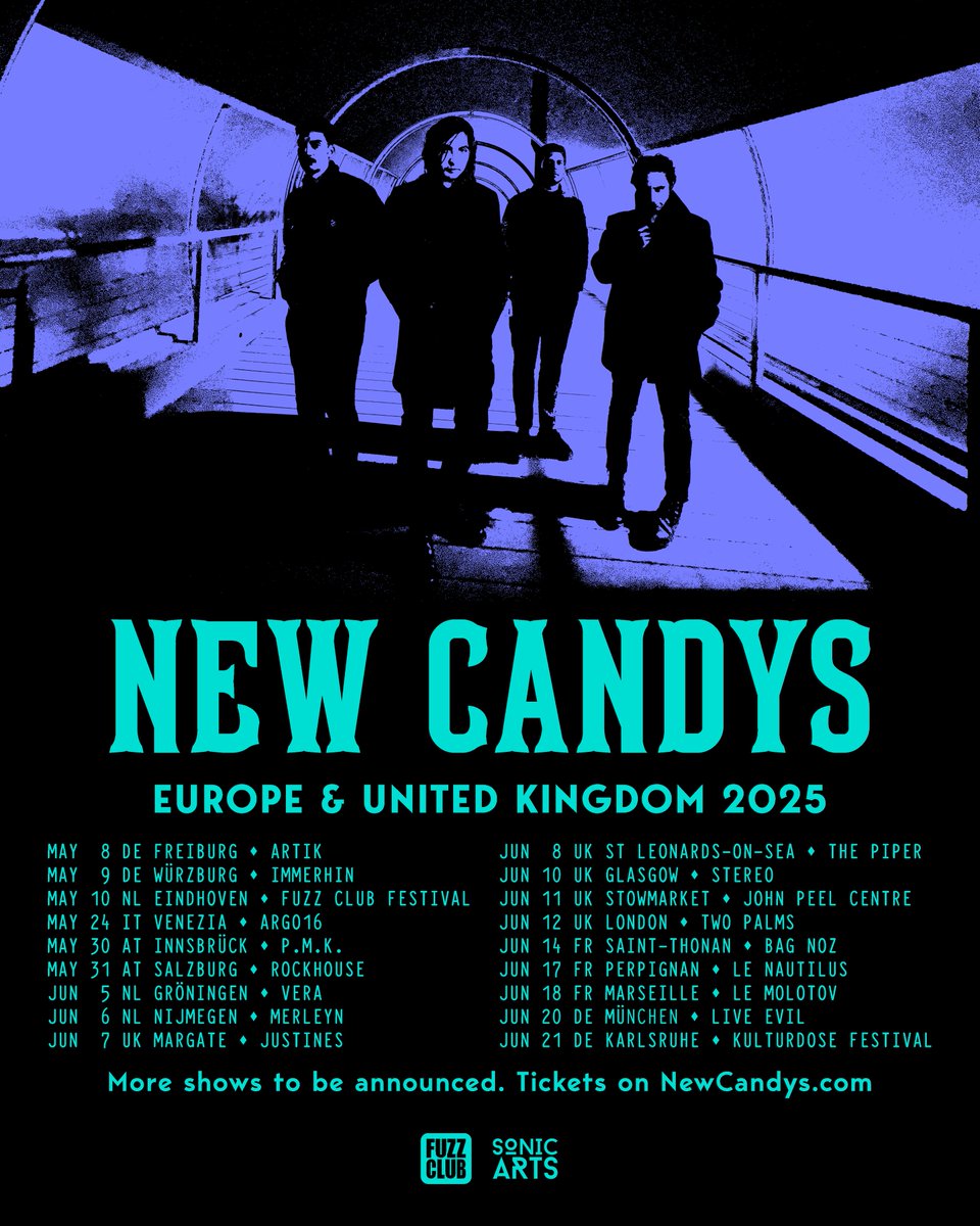 We're beyond thrilled to announce the first leg of this year's European and UK tour, where we'll be taking our new album on the road (news coming very soon!).
We're putting together a killer setlist, the ultimate showcase of who we are. Tickets on newcandys.com/#shows