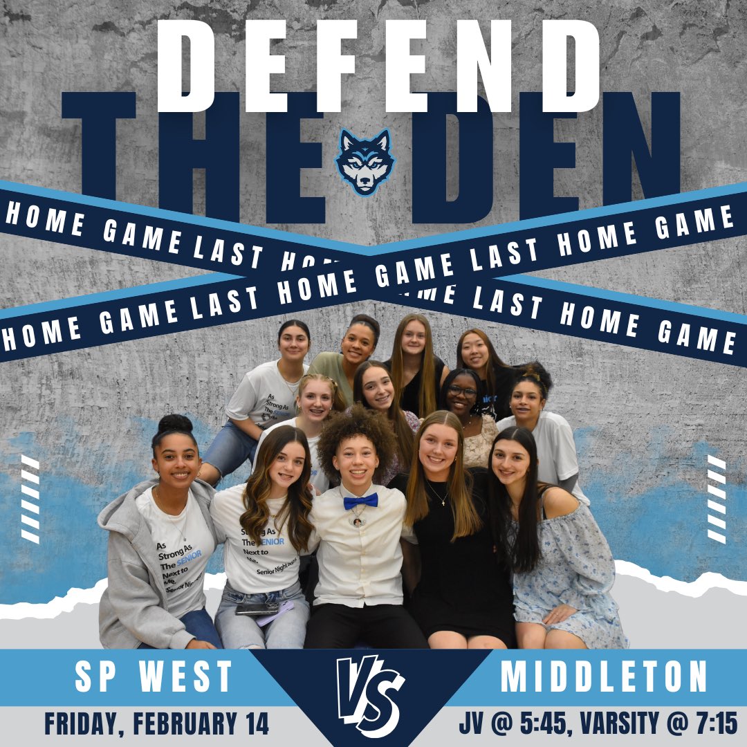 Last home game 😢 come on out as we take on Middleton and defend the den! See you tonight!