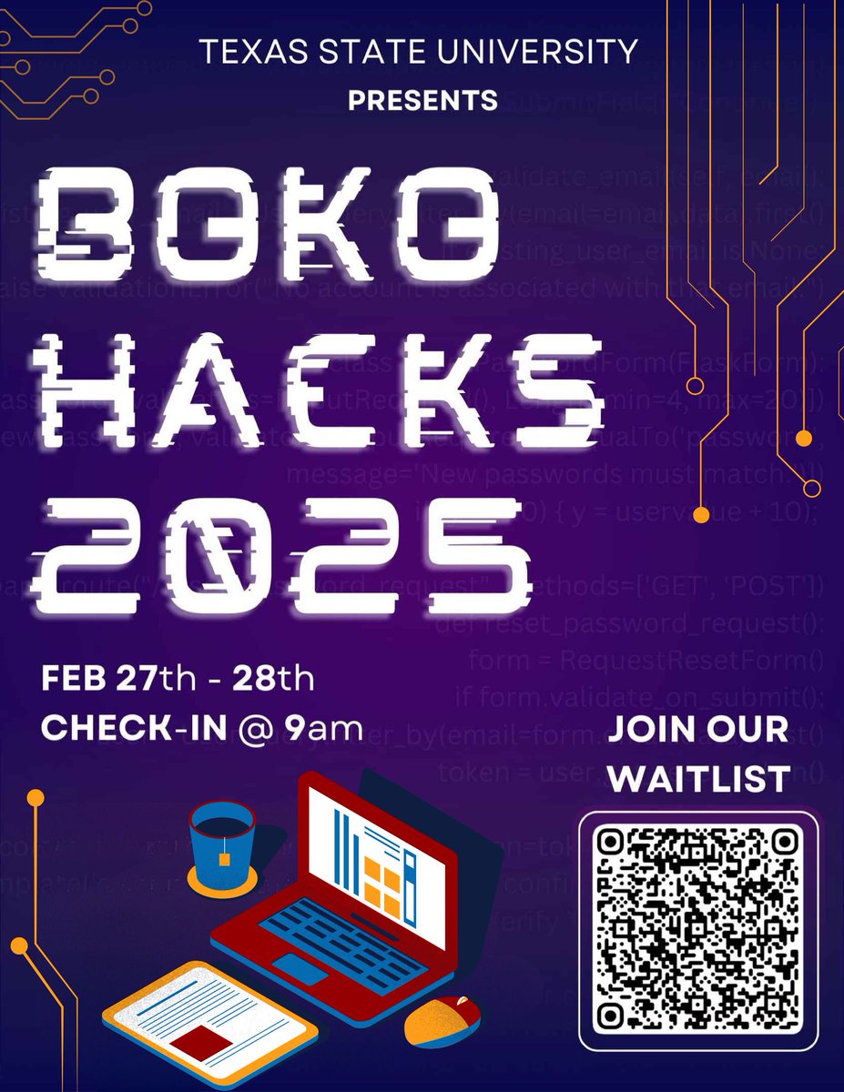 ‼ Are you ready for this year's Boko Hacks?! 😼
Boko Hacks 2025 is a student-led event dedicated to empowering undergraduate students with an interest in programming, cybersecurity, and artificial intelligence. Sign up today and test your skills! docs.google.com/forms/d/e/1FAI…