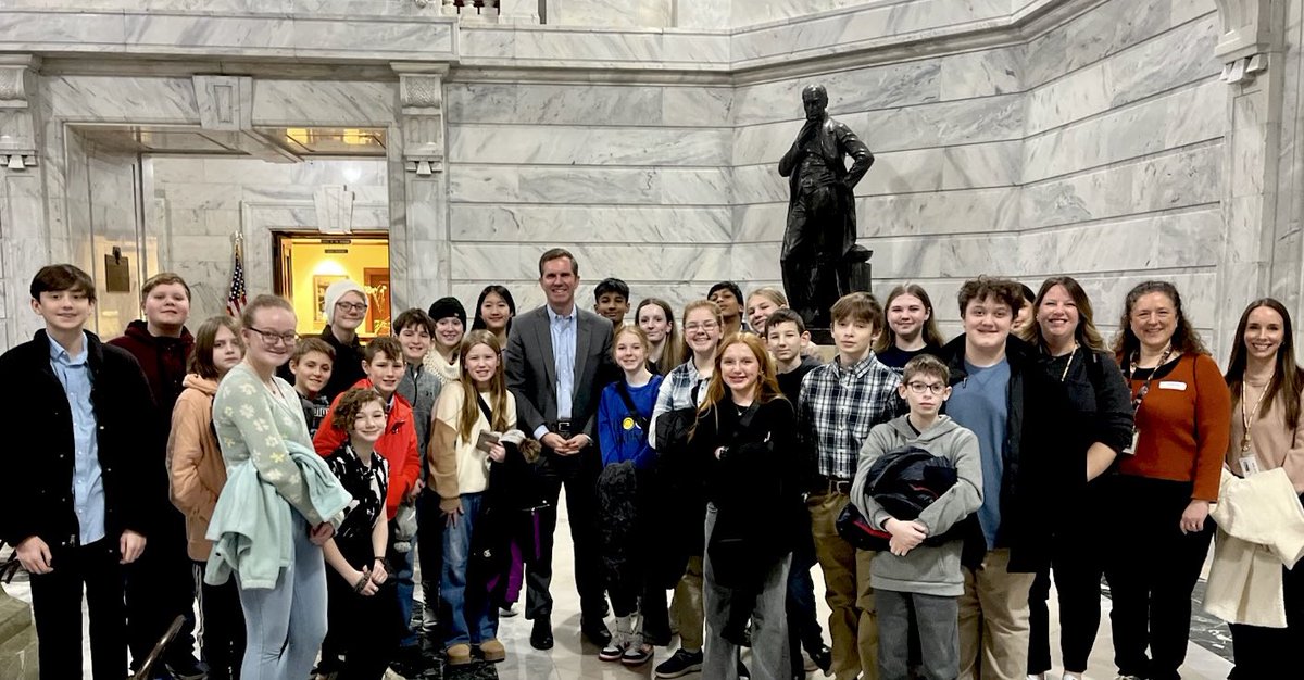 BooneKY_GATES's tweet photo. Our BCS GATES students had an impactful day at our State Capitol! They attended the Gifted Proclamation Signing, toured the Capitol, met with our legislators-including Senator Rawlings- and even got to meet Governor Beshear! @Boone_County https://t.co/MdhpfTUTSI