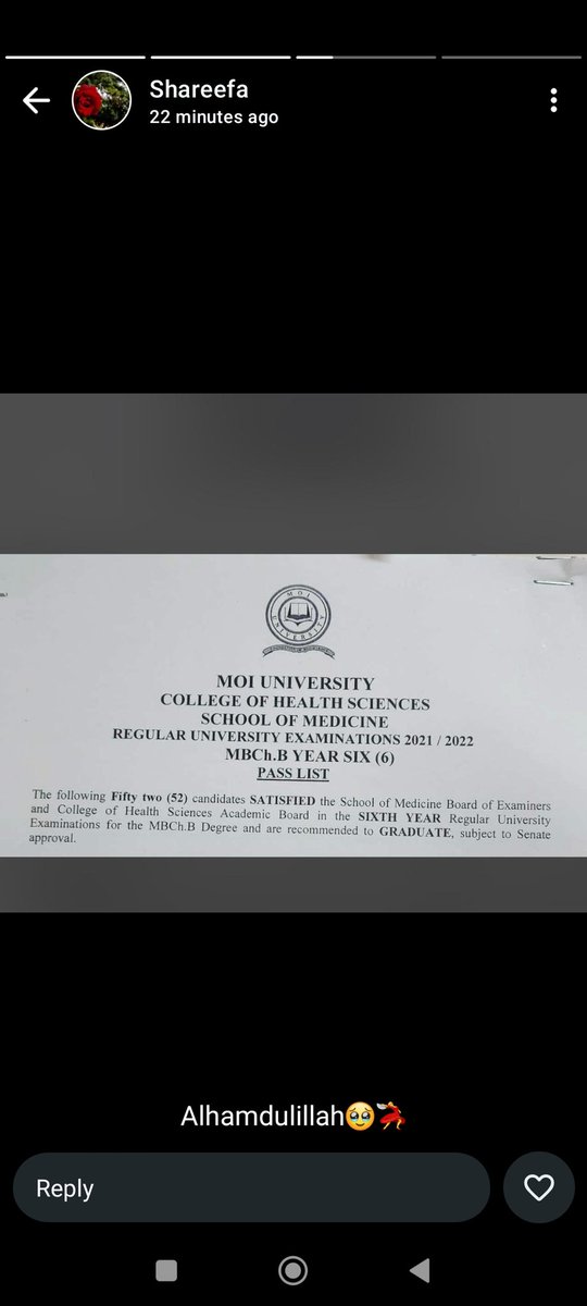 I'm crying because remember the group of 6th years from Moi University you saw crying on TV finally became doctors today.
Long tiring 9 years