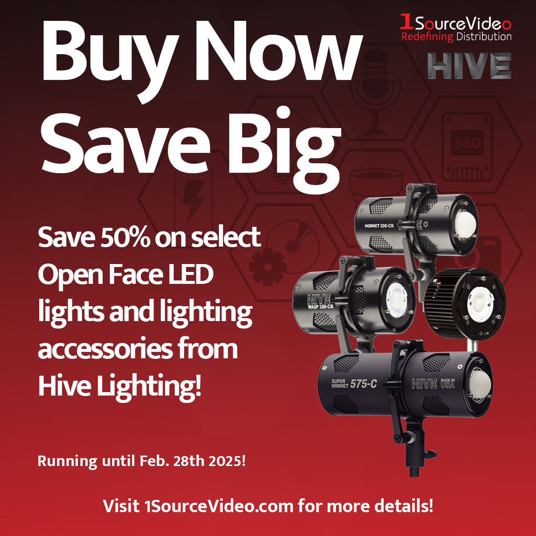 1SourceVideo (@1sourcevideo) on Twitter photo Don't miss out on this promotion for <a href="/HiveLighting/">Hive Lighting</a>!
#1SourceVideo #distribution #RedefiningDistribution #HiveLighting #promotion #LEDlighting #Bumblebee25CX #Wasp100CX #Hornet200CX #SuperHornet575C #lighting #filming #filmmaking #videoproduction #cinematography #filmequipment Don't miss out on this promotion for <a href="/HiveLighting/">Hive Lighting</a>!
#1SourceVideo #distribution #RedefiningDistribution #HiveLighting #promotion #LEDlighting #Bumblebee25CX #Wasp100CX #Hornet200CX #SuperHornet575C #lighting #filming #filmmaking #videoproduction #cinematography #filmequipment