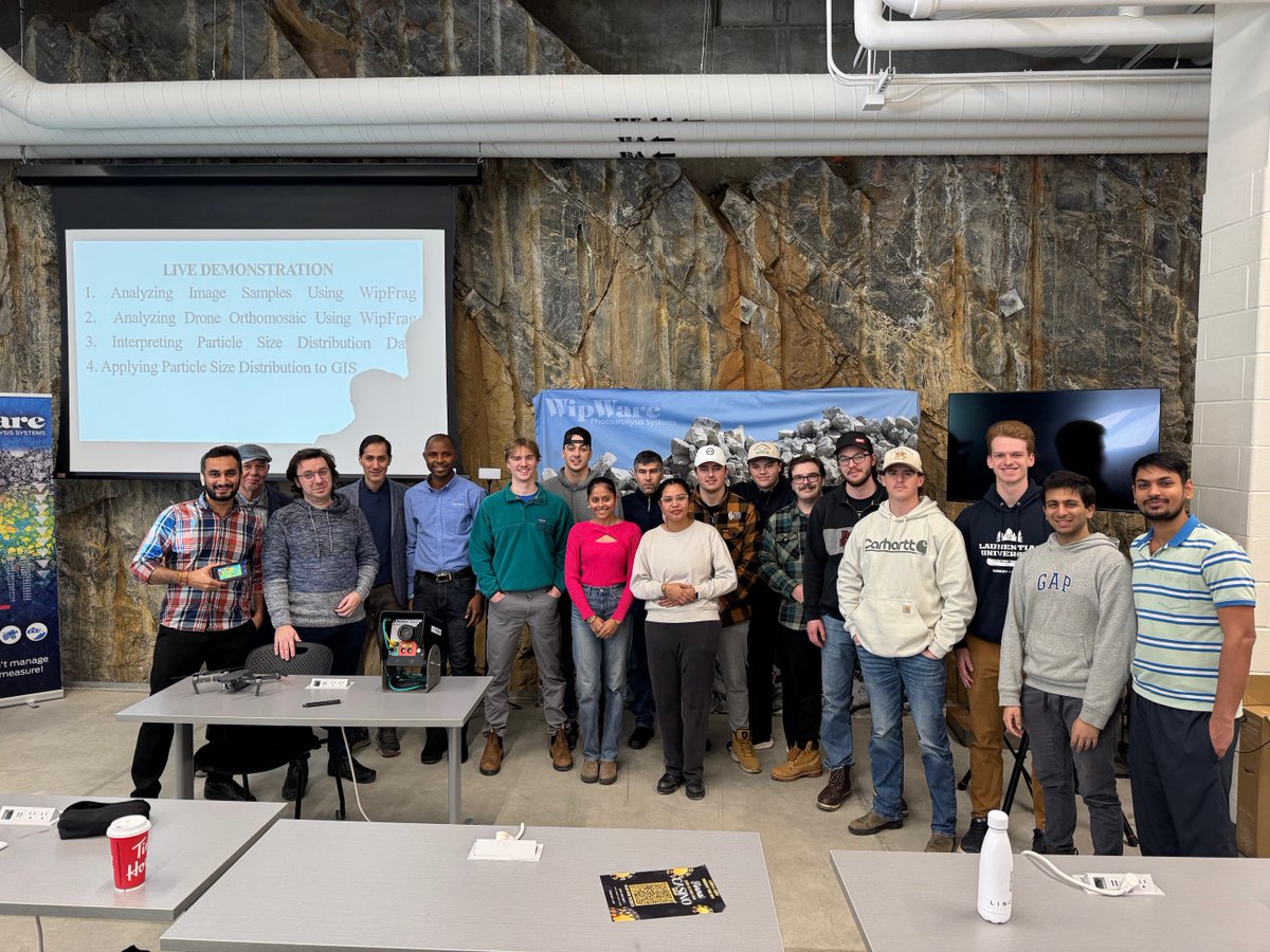 WipWare's tweet image. WipWare Inc. had a great workshop at Laurentian University, training mining students on WipFrag 4! Thanks to Prof. Ezzeddin Bakhtavar and Philip Vipond. #MiningInnovation #WipFrag #BlastingAssessment #FragmentationAnalysis #LaurentianUniversity #WipWare