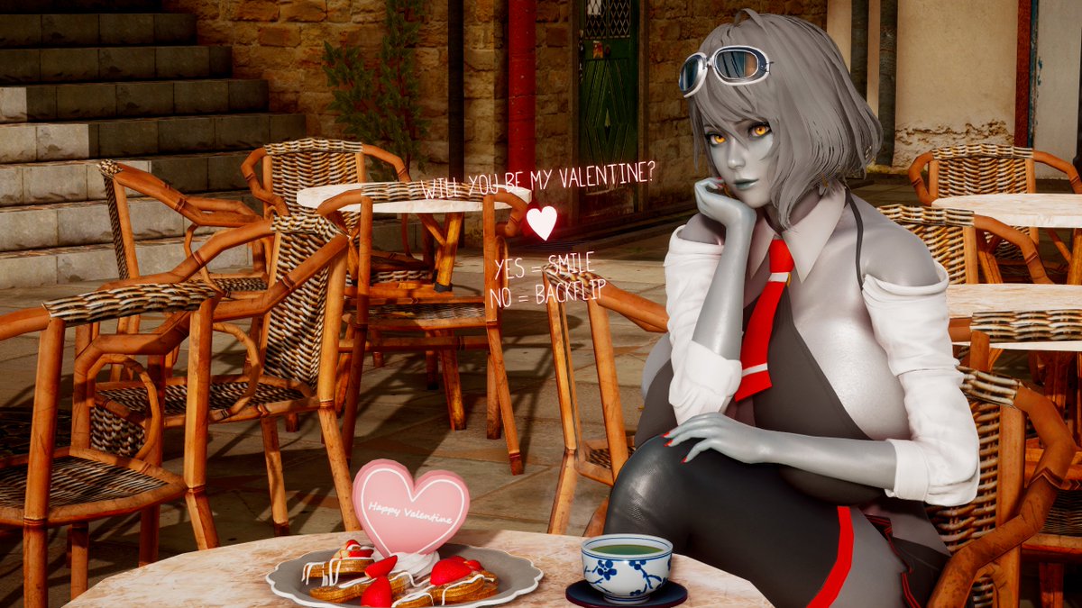 CyberTechDolls's tweet photo. The shadows faded. Morning turned into a sunny day.

"So!" Opheila said, sitting down. "Lunch!"
"Uh... Can I ask you first?" He met her intense gaze.
Opheila leaned on her arm:
"Yes?"
"Will you be my Valentine?"
"Yes!" Opheila smiled. "Now, lunch!" https://t.co/1eGrYVRiZJ