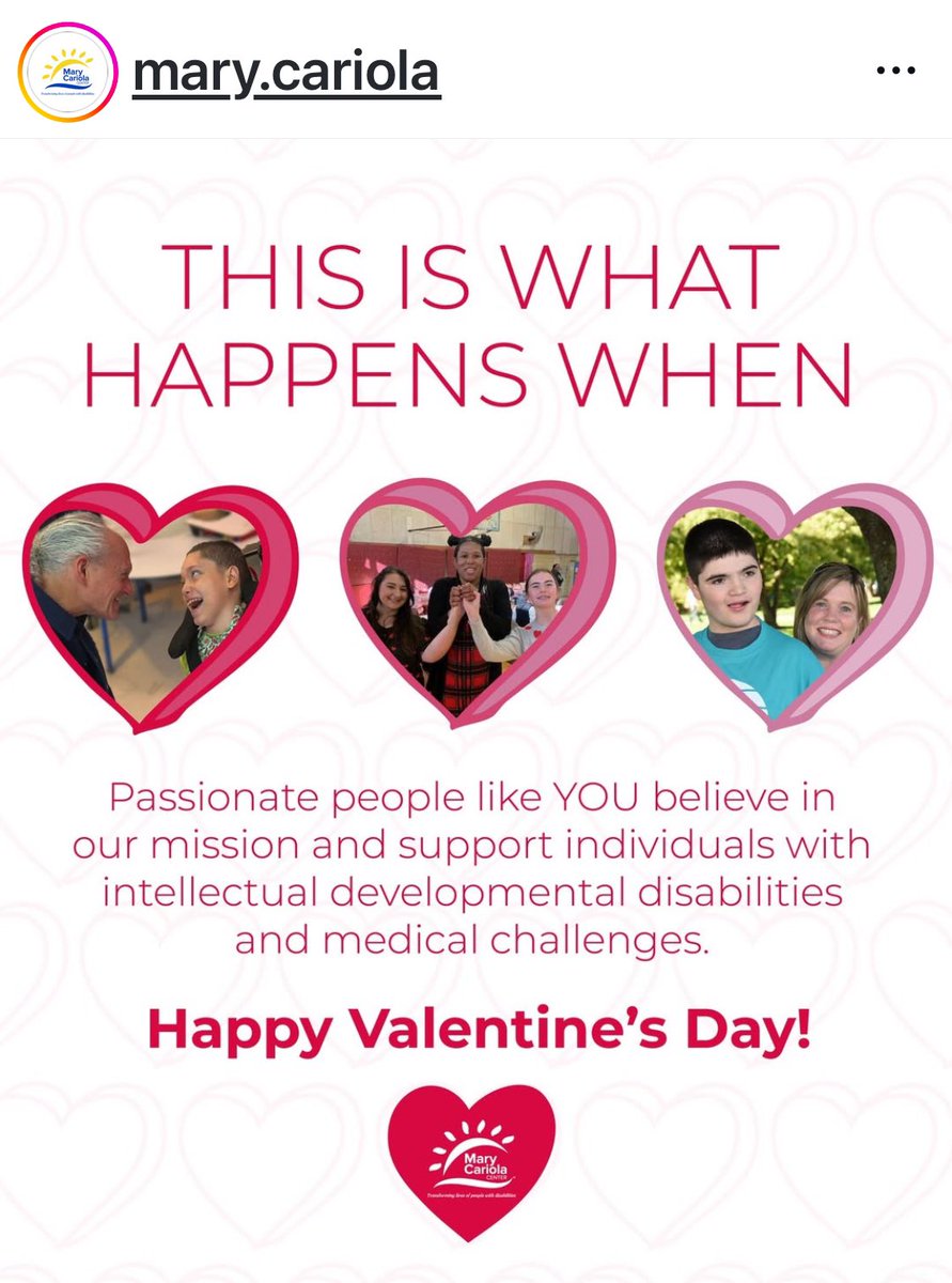 Valentine's Day seems like the perfect day to launch our 2025 marketing campaign! Stay tuned for TV, radio, digital spots with this theme that will describe what happens at Mary Cariola Center each and every day!