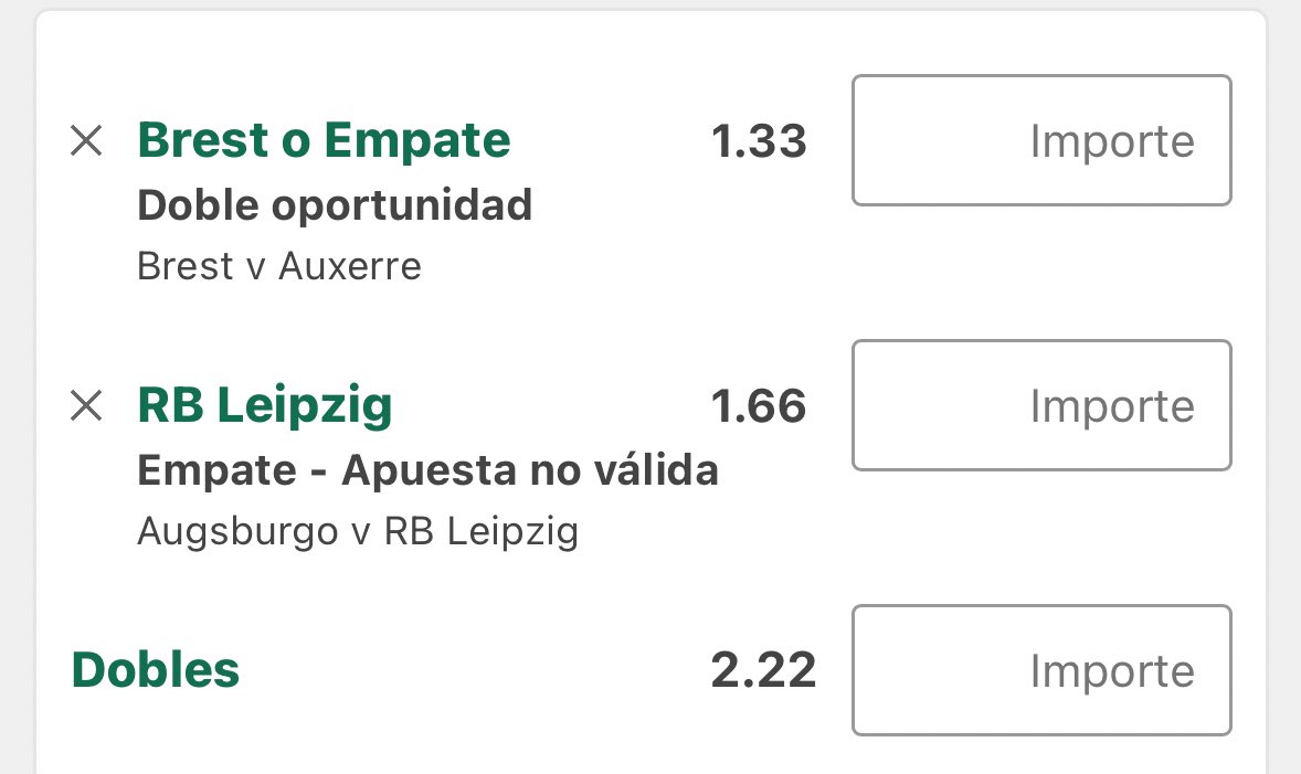 AZpicksVIP's tweet image. 14/02/25
Doble Para la jornada futbolera⚽️
Vamos con Brest DO 🇫🇷
Leipzig empate no acción 🇩🇪
Mucha suerte en estos picks y a sacar lo del regalo 🎁 
#JRpicks #apuestasdeportivas #Freepick #futbol