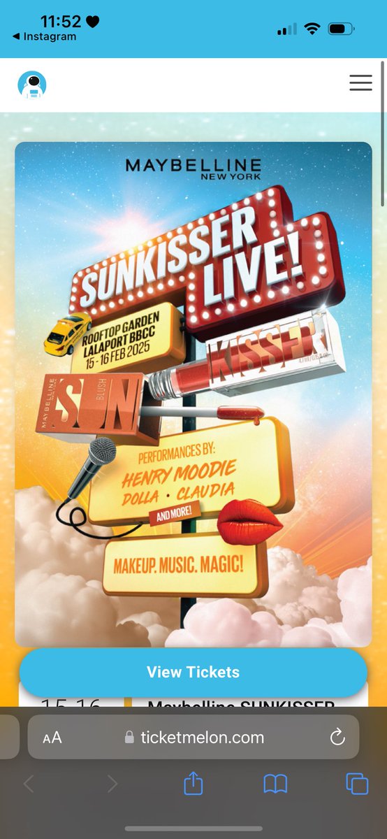 hii does anyone have extra maybelline sunkisser live tickets for 15/2 tomorrows henry moodie show i only managed to get one but my friend is coming along 🥹 #maybelline #sunkisserlive #henrymoodie #sunkisserlivekl