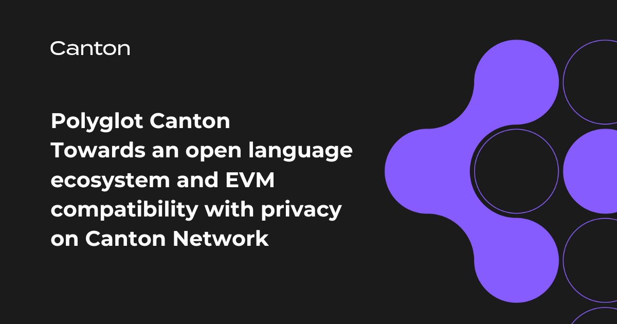 Exciting R&amp;D announced for the Canton ecosystem! Digital Asset is working on opening up Canton to additional smart contract languages and has published a whitepaper laying out the project.

Highlights:

- Demonstrates ability to add support for general-purpose WASM-hosted