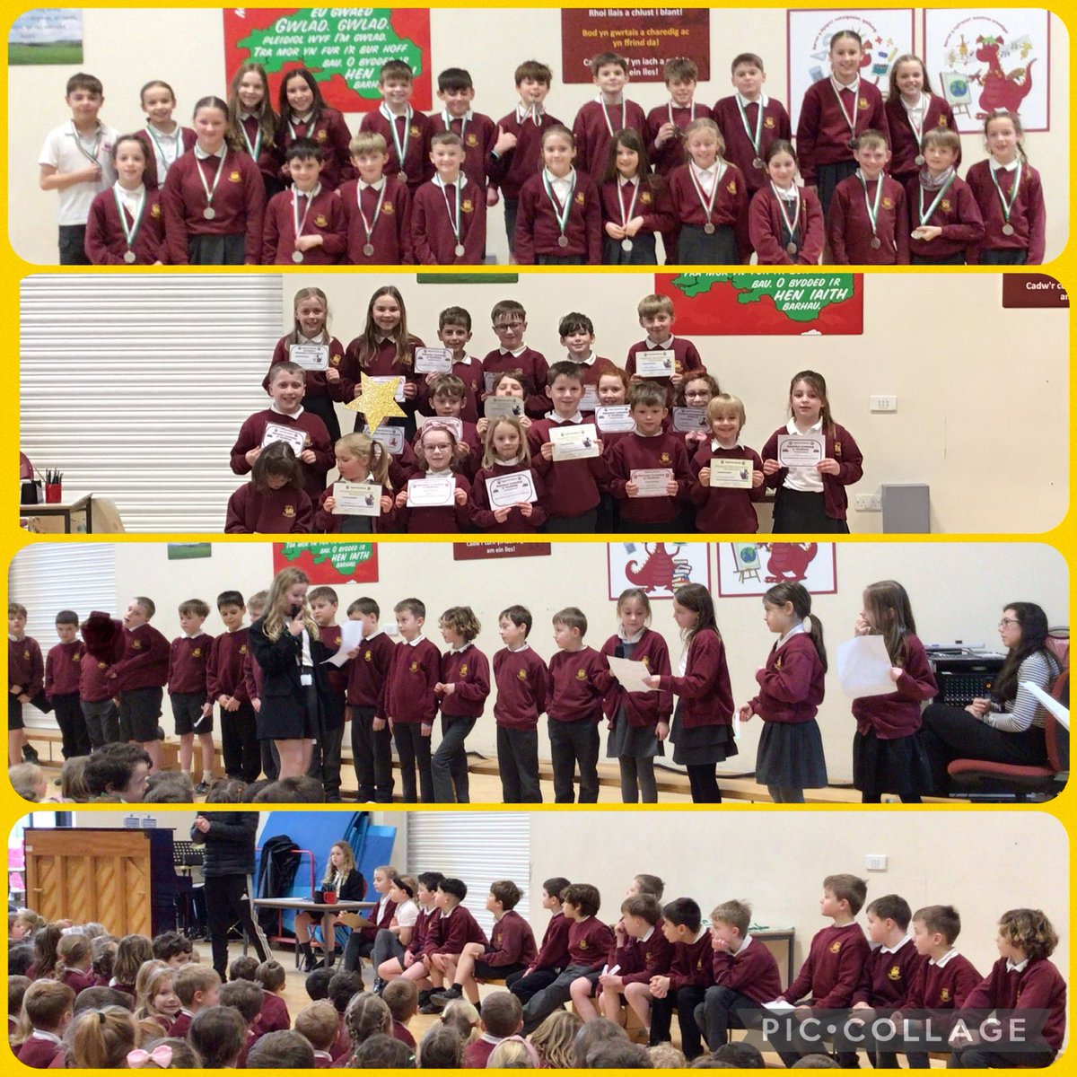 Canmoliaeth i’n disgyblion fu’n serennu’r wythnos hon. Llongyfarchiadau i’n hathletwyr dawnus a diolch i ddosbarth Derwen am y gwasanaeth ysgol. Congratulations to our stars of the week, our talented athletes and thankyou to Derwen class for the assembly⭐️👏🏻🏅