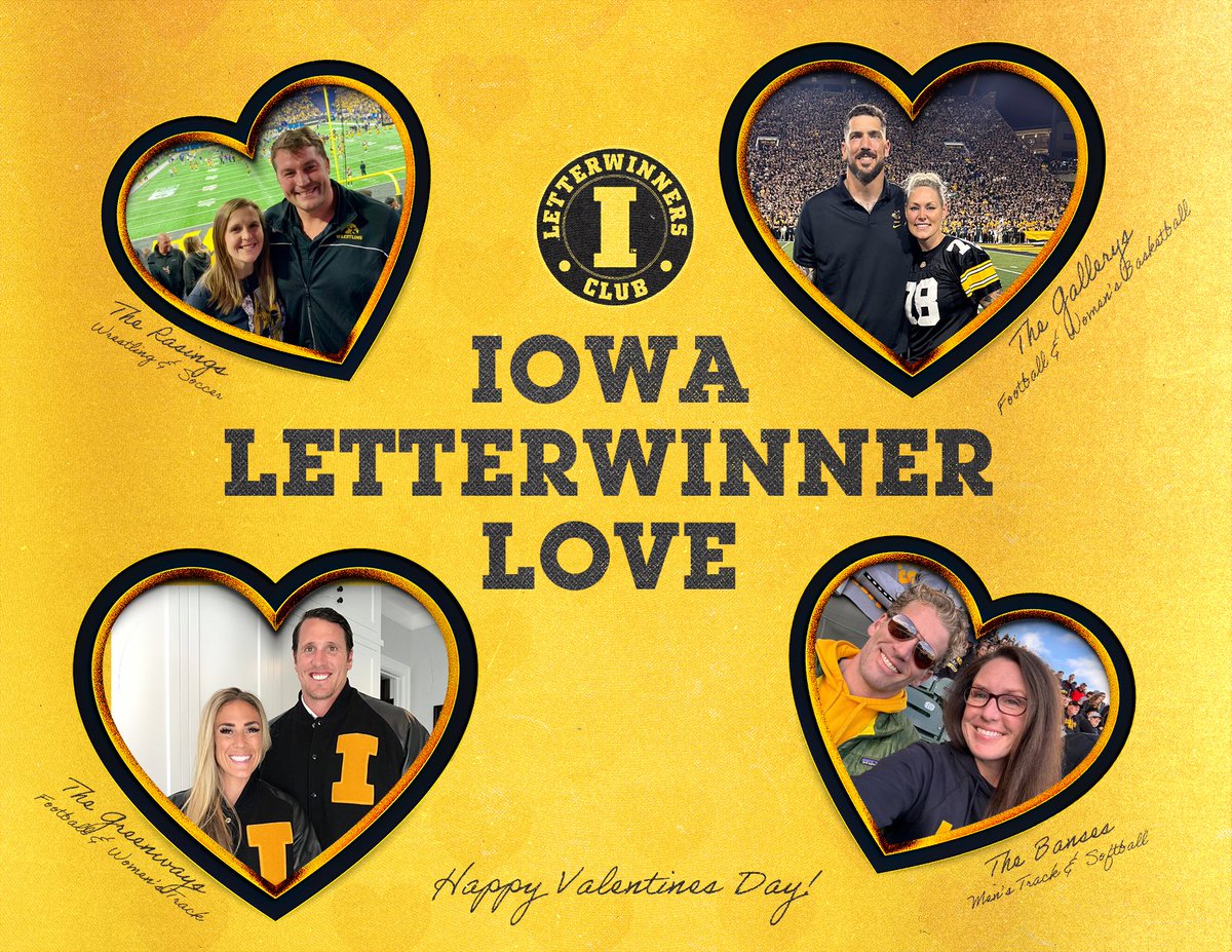We LOVE seeing our letterwinners fall in LOVE 😍

Are you an Iowa Letterwinner who fell in love with another Iowa Letterwinner? Let’s see those pictures below or tag your favorite Iowa Letterwinner couple! 

Happy Valentines Day, Hawkeyes💛🖤