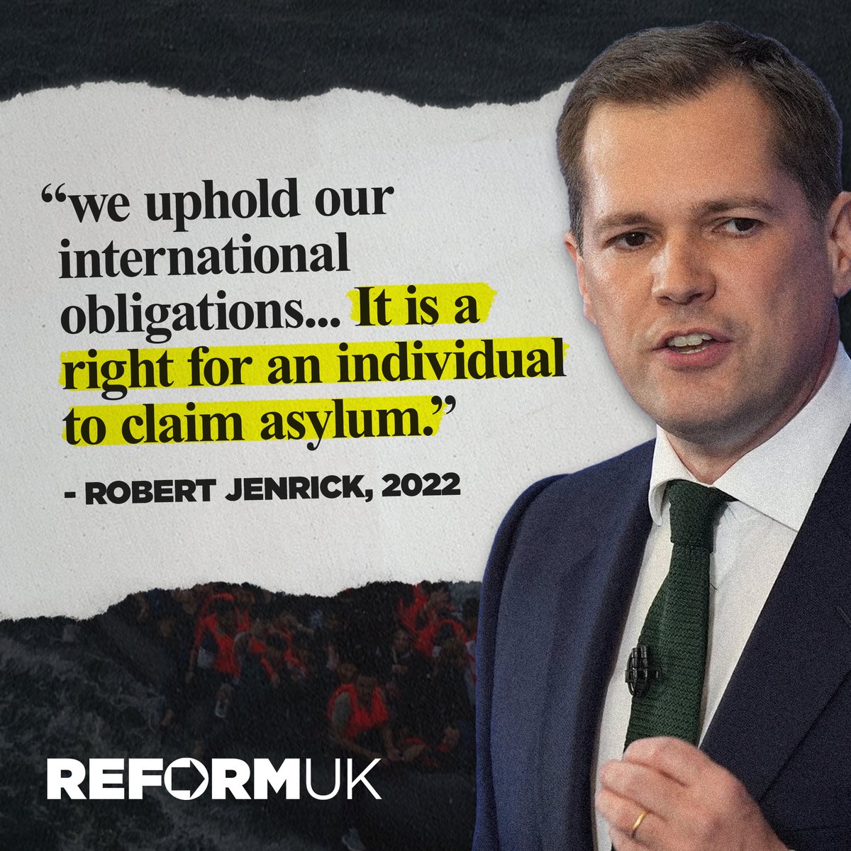 reformparty_uk's tweet photo. Robert Jenrick stands with asylum seekers.

The Tories can’t be trusted. https://t.co/mRJ03laDzx