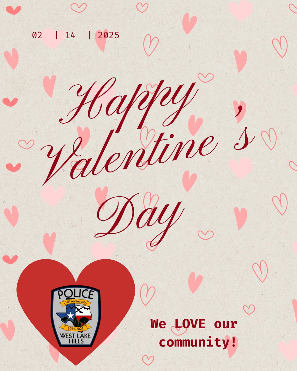💙We LOVE you!
This Valentine’s Day, we’re not just patrolling the streets—we’re patrolling with love for the community we serve! 💖
💌 You’re the reason we suit up every day.
💌 Your kindness, support, and trust mean the world to us.
💌 Our hearts are full because of YOU!