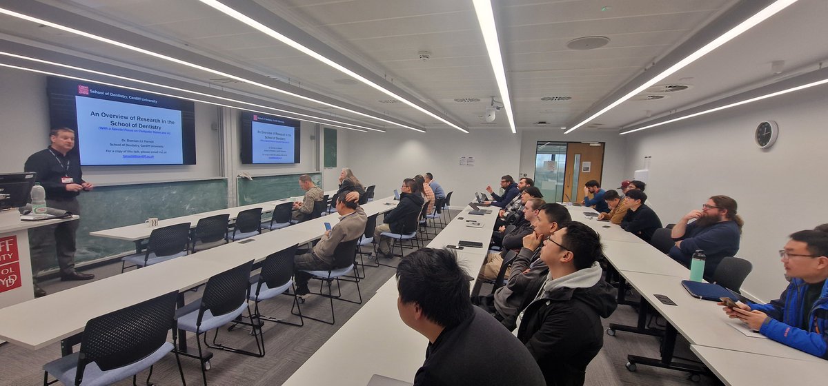 On Feb 5th, we had the pleasure of hosting Dr. Damian Farnell for an insightful talk on AI &amp; Computer Vision in Dentistry! 🦷 His overview of research sparked great discussions on AI-driven healthcare innovations

🔥 #AI #ComputerVision #Dentistry #CardiffUniversity