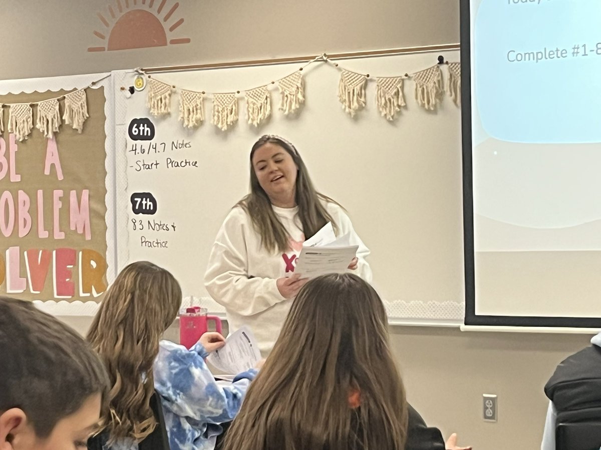 Shortened week,  but our Teacher Spotlight of the week goes to Mrs. Harris teaching inequalities to 6th Graders.  #GoPanthers