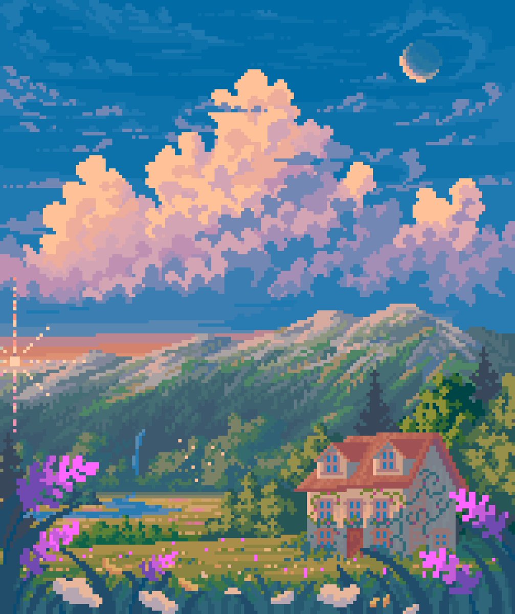Mixilpixel's tweet image. Verdant hollow 🏞️
.
.
#pixelart #pixelartist #landscapeart #art