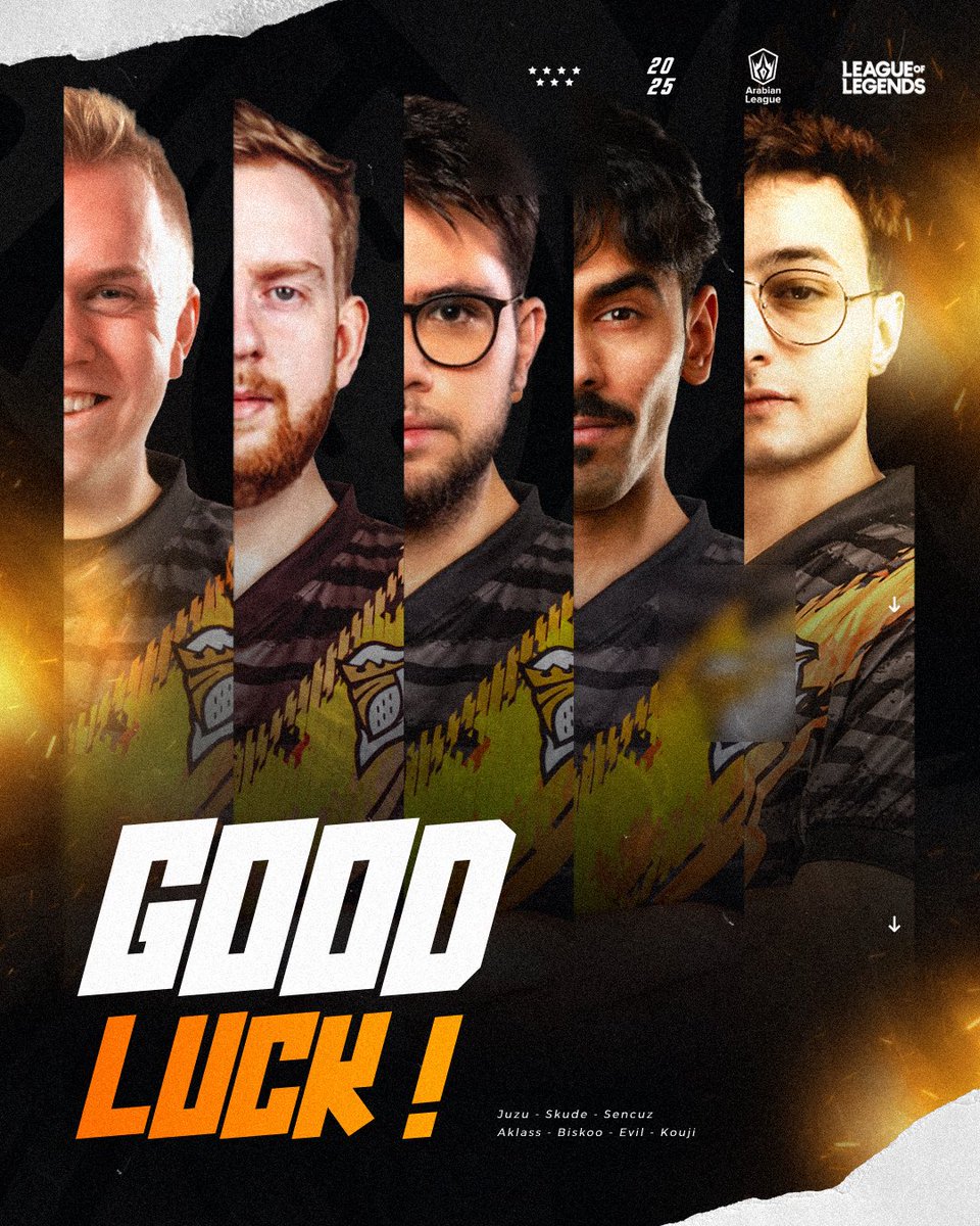 FOG E-SPORTS (@fog_esports1) on Twitter photo Welcome, Champions! 🚀
يالله حي الأبطال! كل التوفيق لأبطالنا في <a href="/lolesports_ar/">League of Legends Esports Arabia</a> الدوري العربي! 🏆
🔸 <a href="/juuzou_lol/">Barış Karatop</a>
🔸 @skudelol
🔸 @sencuxlol
🔸 <a href="/aklasslol/">Aklass</a>
🔸 @biskoolol
🔸 <a href="/EvilAbdullahh/">Evil</a>
🔸 <a href="/Kouji_lol/">Kouji</a>
💼 <a href="/EsportsKeto0721/">Keto</a>
🧠 <a href="/JakubKinsky/">Jakub Kikro Kinský</a>
#AllTheWayUp #ArabianLeagueLoL 🧡 Welcome, Champions! 🚀
يالله حي الأبطال! كل التوفيق لأبطالنا في <a href="/lolesports_ar/">League of Legends Esports Arabia</a> الدوري العربي! 🏆
🔸 <a href="/juuzou_lol/">Barış Karatop</a>
🔸 @skudelol
🔸 @sencuxlol
🔸 <a href="/aklasslol/">Aklass</a>
🔸 @biskoolol
🔸 <a href="/EvilAbdullahh/">Evil</a>
🔸 <a href="/Kouji_lol/">Kouji</a>
💼 <a href="/EsportsKeto0721/">Keto</a>
🧠 <a href="/JakubKinsky/">Jakub Kikro Kinský</a>
#AllTheWayUp #ArabianLeagueLoL 🧡