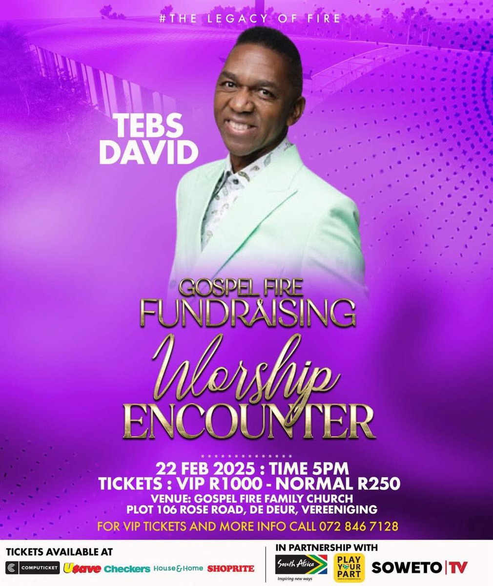 ✨ An Evening of Worship &amp; Giving Back with Teps David! ✨  

Join us on Feb 22, 2025, for an uplifting night of gospel music at the Gospel Fire Fundraiser. Be inspired, worship, and support a great cause! 🙏  Limited seats – book now!** See the poster for details. ⬇️