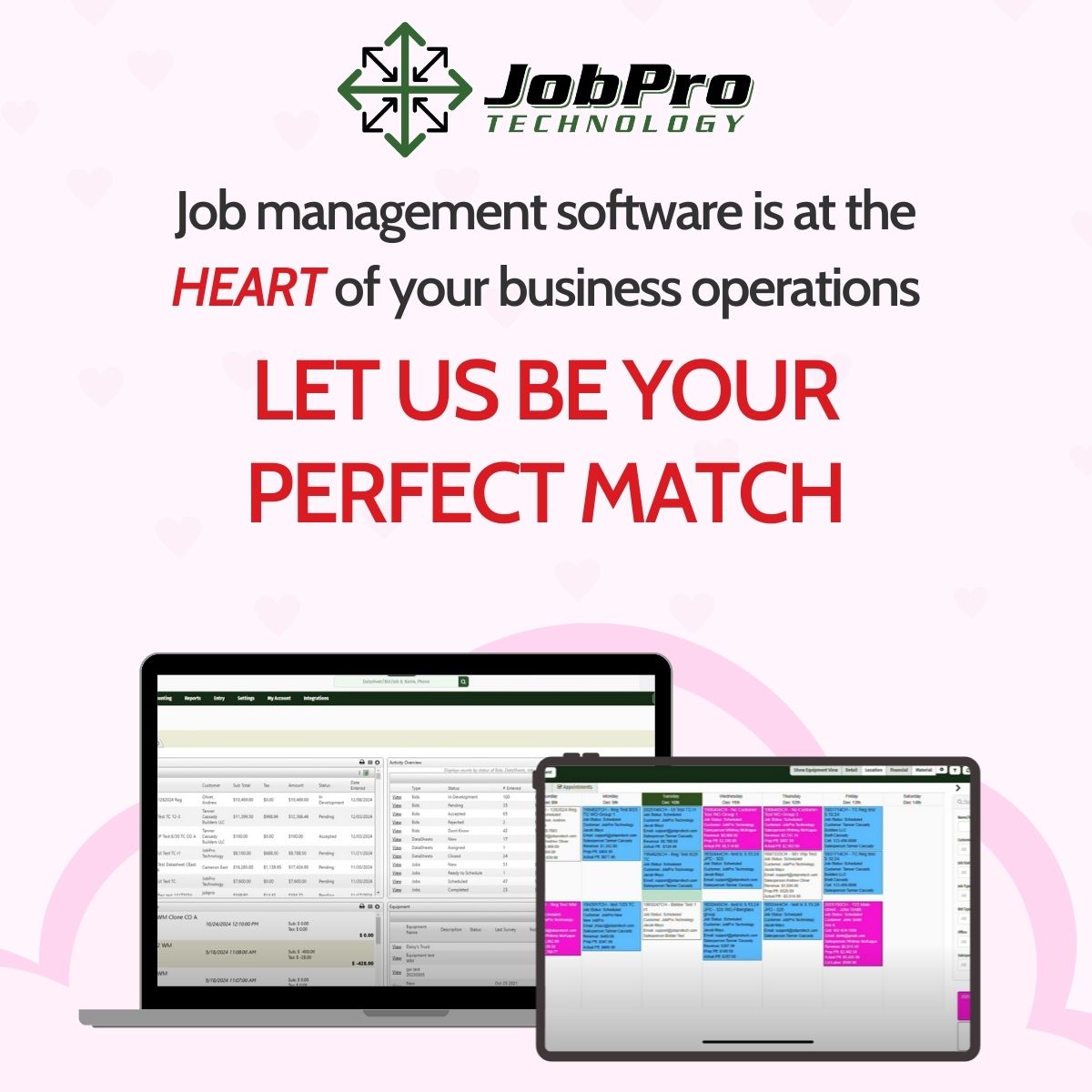 JobProTech's tweet image. 💘This Valentine&apos;s Day, show love to your
organization by simplifying your business processes💘 

Contact us for a free demo today!
 
📞 704-584-4019
💻 info@jobprotech.com